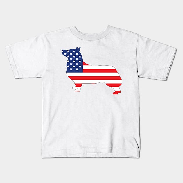 Swedish Vallhund USA Flag Filled Kids T-Shirt by DPattonPD